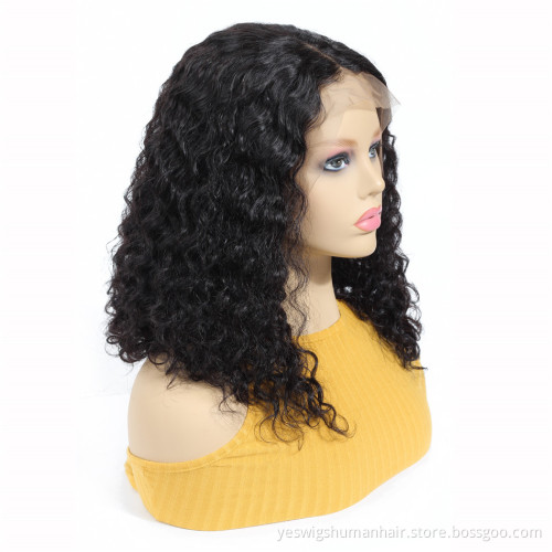 Direct Factory Price Bob Wigs For Women Lace Front Peruvian Human Hair Deep Wave Wig Short Bob Cut Swiss Lace Frontal Bob Wigs
